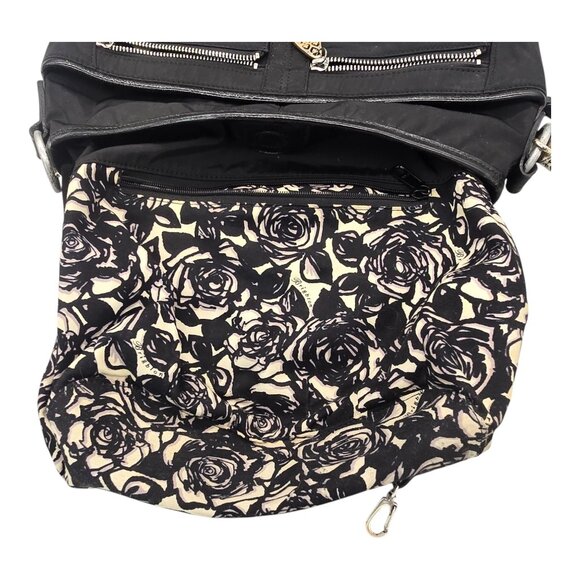 Brighton Black Nylon Patent Leather Trim Hobo Shoulder Bag Braided Strap Pockets - Picture 4 of 16